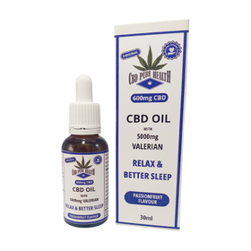 CBD Pure Health 600mg CBD Oil with Valerian Relax & Better Sleep | Shop