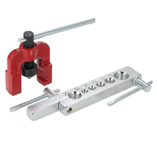 Chrome Plated Steel Flaring Tool Kit Red/Silver