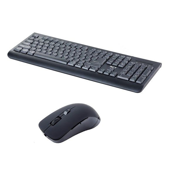 RCT Wireless Keyboard &amp; Mouse Combo with USB Nano Receiver | Black