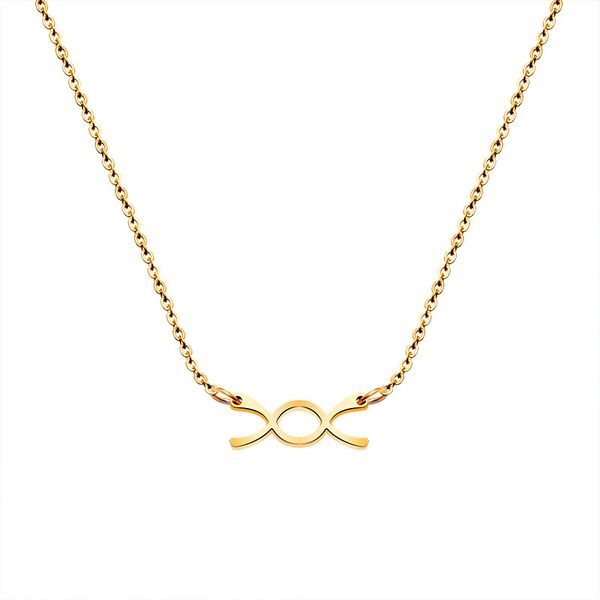 P432 Gold Bow Pendant Necklace for Women