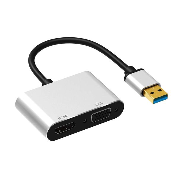 USB 3.0 To HDMI/VGA Adapter - Silver