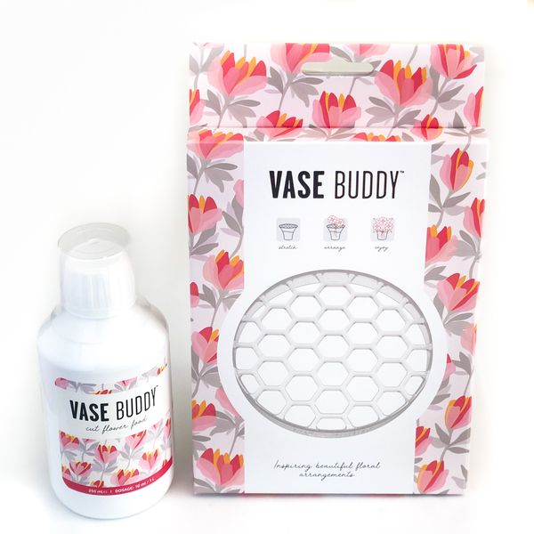 Vase Buddy &amp; 250ml Cut Flower Food Combo