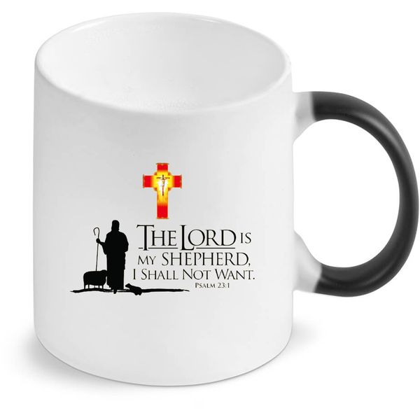 Psalm 23.1 Christian Birthday Christmas Magic Colour Changing Gift Mug