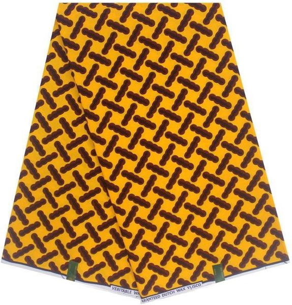 Vlisco Hollandaise Wax - Yellow Peanut Ankara Fabric