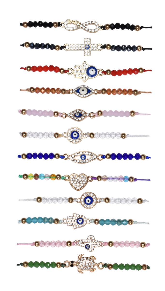 Evil Eye Bracelet, Charm Bracelet Set of 12 Shop Today. Get it
