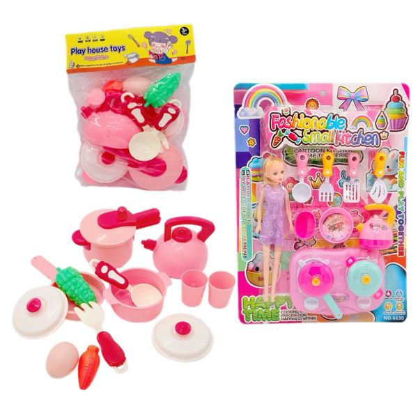 Kids Kitchen Cookware Play Set &amp; Fashionable Small Kitchen Set - 2-Pack