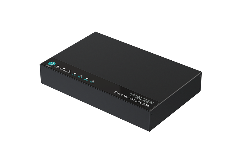 RIZZEN 30W Mini UPS for DC &amp; PoE, Wi-Fi Router, Fibre with 2m DC Cable