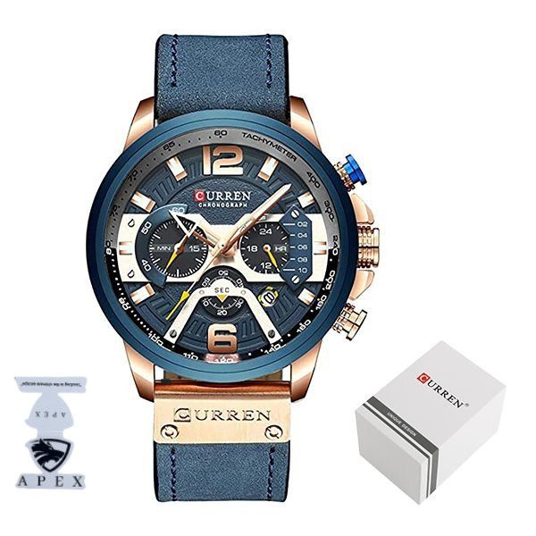 Curren Blue Azur Leather Strap Men's Quartz Luxu image