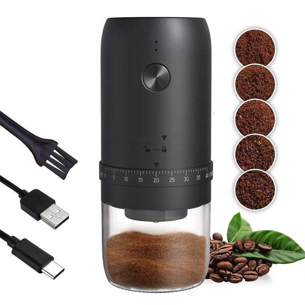 thl Portable Coffee Grinder - 40 Grind Settings, Ceramic Burrs &amp; 35g Hopper