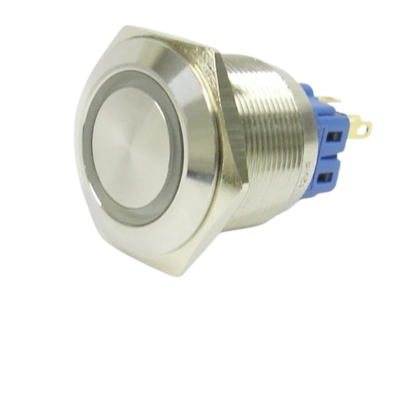 AVP25F-L3SCR12 25mm Vandal Resistant Latching Switch Red LED 12V IP67