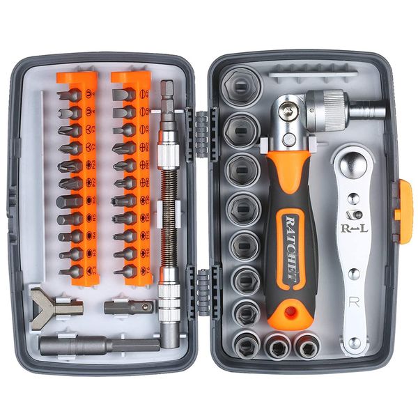 38-In-1 Precision Ratchet Screwdriver Bit Set Magnetic Screwdrivers Kit