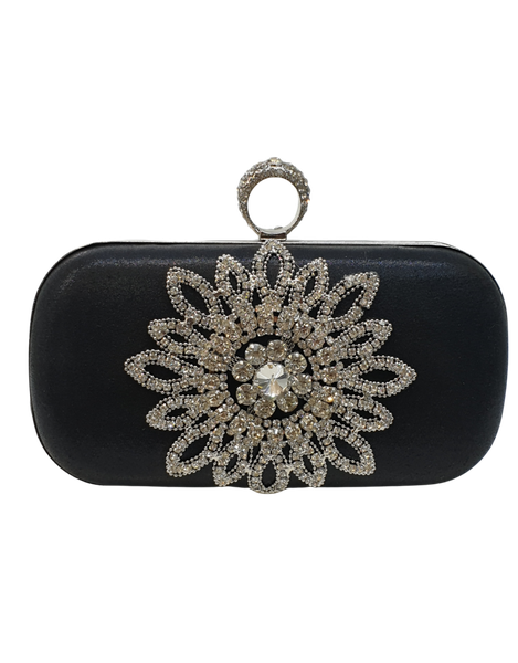 Black Crystal Clutch Bag