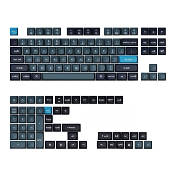 Classic KSA Double-Shot PBT Set - Graphite Grey with Blue Accent