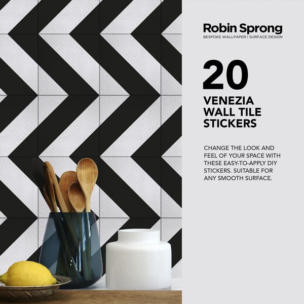 Robin Sprong Pack of 20 15cm x 15xcm Venezia Wall Tile Stickers