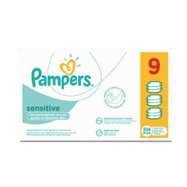 Pampers Megapack Baby Wipes Sensitive - 9 x 56's