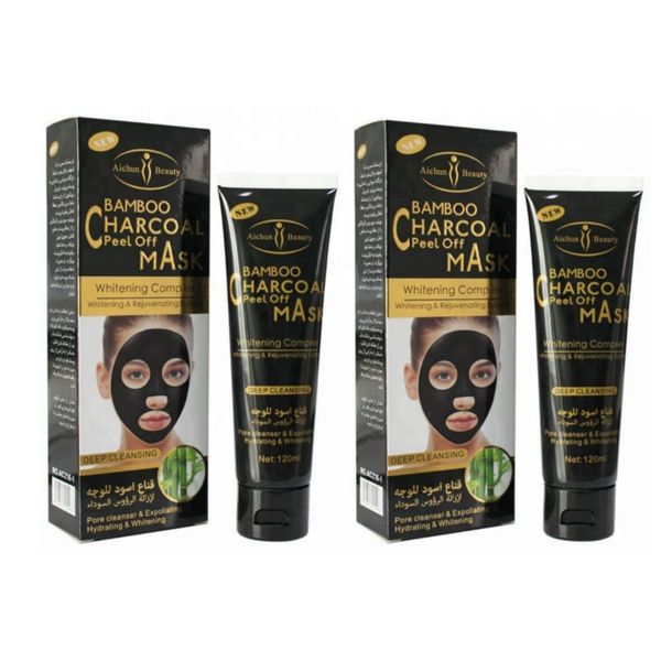 Pack of 2 Bamboo &amp; Charcoal Peel off Mask 120 ml x 2