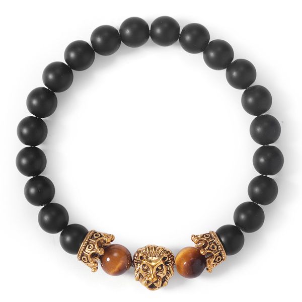 Men's Crystal Healing Bracelet - Turquoise and Tiger Eye Beads