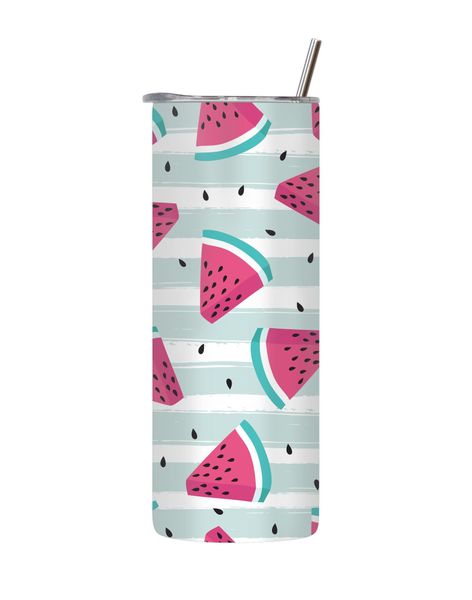 Watermelon 20 Oz Tumbler with Lid Straw Trendy Summer Cats Graphic Gift 134