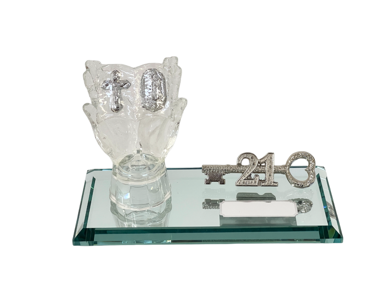 21st Key with OpenGlass Praying Hands Religious Theme on Mirrorbase