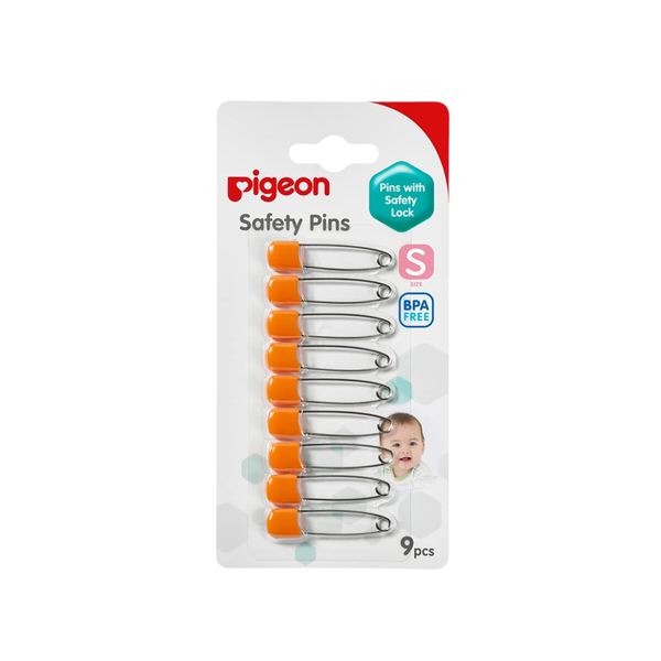 Pigeon Baby Safety Pins - 9 Pack | Secure &amp; Durable for Baby Clothing