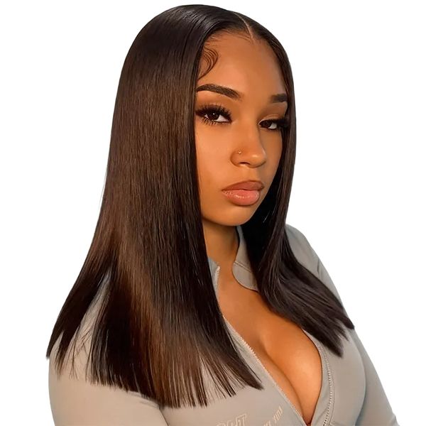 Brseilienne 16inch Double Drawn Straight Full Frontal Glueless Wig