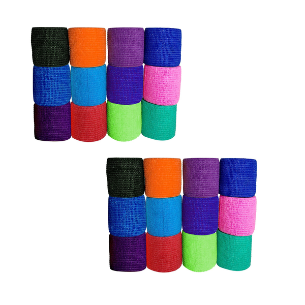 24 Rolls of High-Elasticity Self-Adhesive Bandages for Various Sports