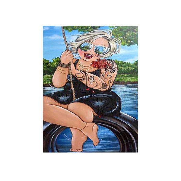 Diamond Painting DIY Kit,Full Drill, 40x30cm- Lifestyle: Riding Bicycle