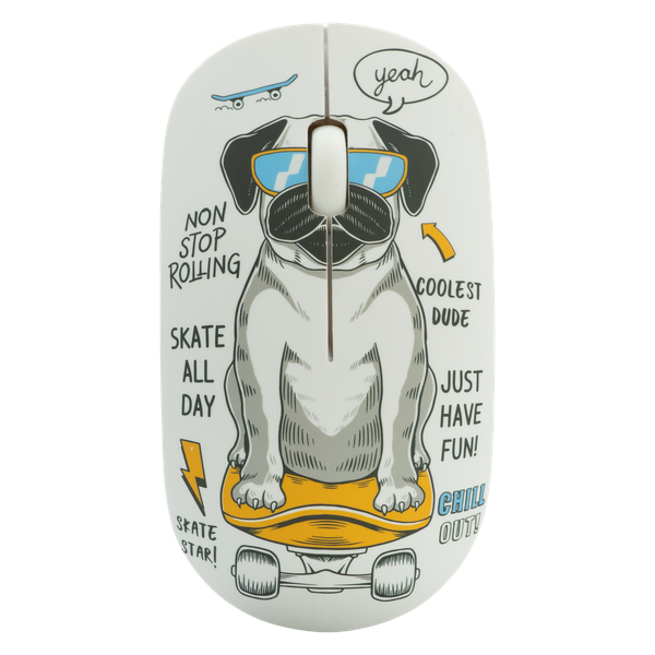 Volkano Tag Series - 2.4G Wireless Optical MouseUSB/Type C - Pug