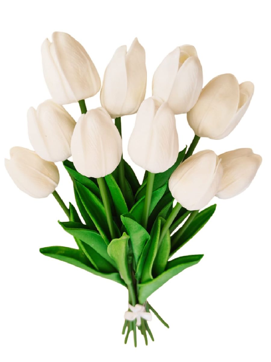10-white-tulips-faux-artificial-flowers-bouquet-gift-34cm-home