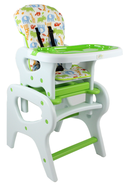 Baby Links 3 in 1 Convertible High Chair, Booster Seat and Table and Chair with Double Tray