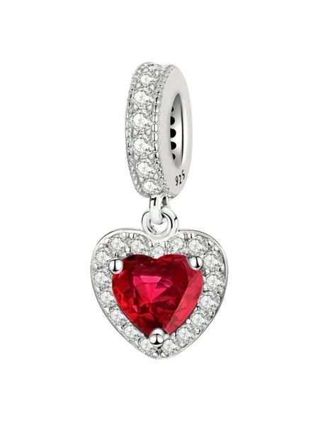 925 Sterling Silver Heart Shaped Slider Charm