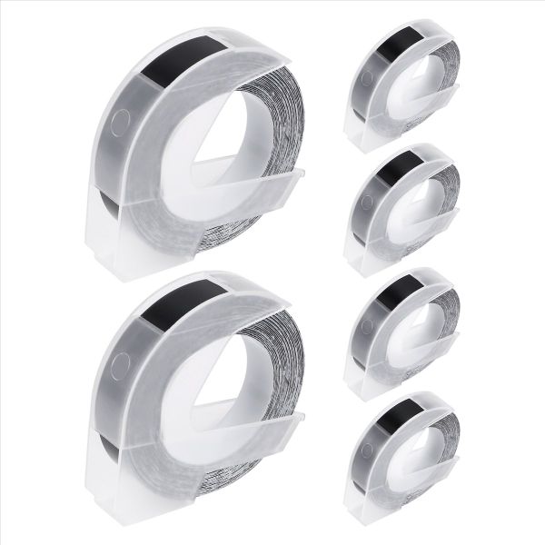 6 Pcs Label Tape Compatible with Dymo Embossing Label Tape