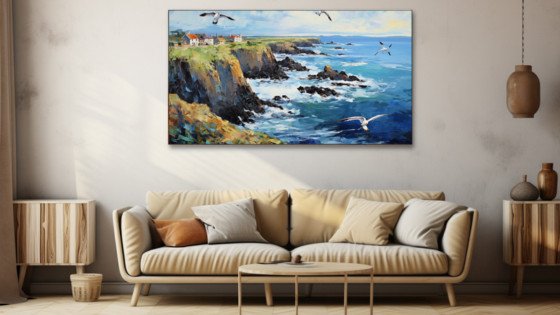 Canvas Wall Art - Coastal Convergence Abstract - HD0013