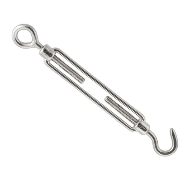 Turnbuckle hook to eye stainless steel for 10mm cable 165kg