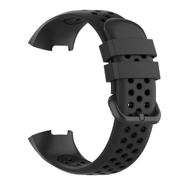 Breathable Silicone Strap Compatible with Fitbit Charge 3/4 -Grey &amp; Black