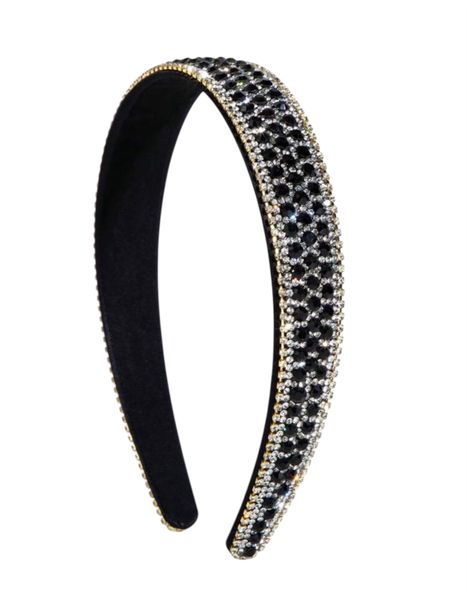 Black Crystal Rhinestone Headband