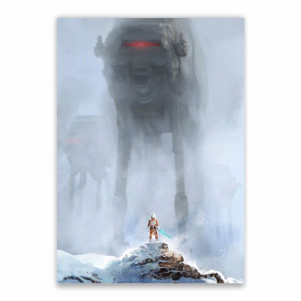Planet Hoth Robot Battle Scene Poster - A1