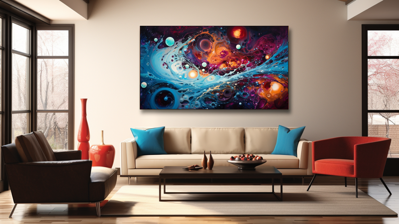 Canvas Wall Art - Cosmic Harmony Bold Splashes - HD0230