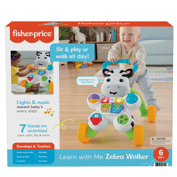 Fisher-Price Learn with Me Zebra Walker - Musical Infant Walking Toy