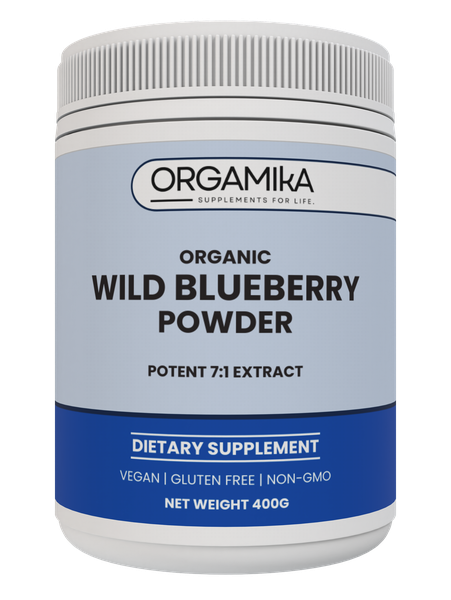 Orgamika Wild Blueberry Powder 400g - 100% Certified Organic