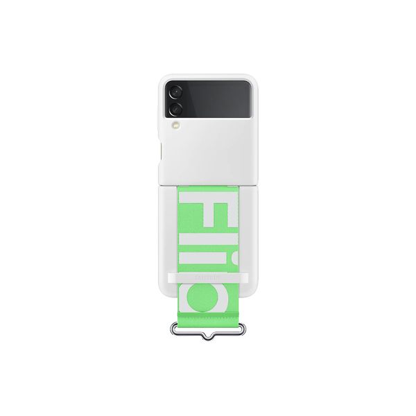 Original Samsung Z Flip3 Silicone Cover with Strap - White