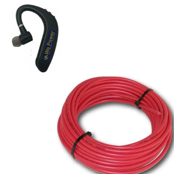 Solar Cable 10 Meter Red 4mm With Free Bluetooth Earphone