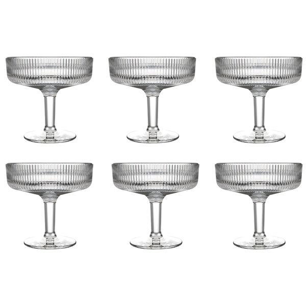 Glass Ice Cream Dessert Cups 6 Pack Footed Sundae Bowls for Home Dining Set