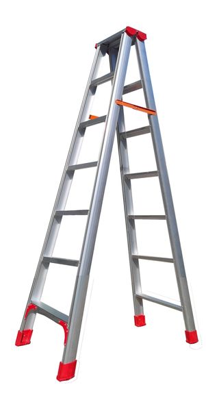 ZYS - Double Sided A Frame Step Ladder - Aluminium 7 Step Each Side - 2m