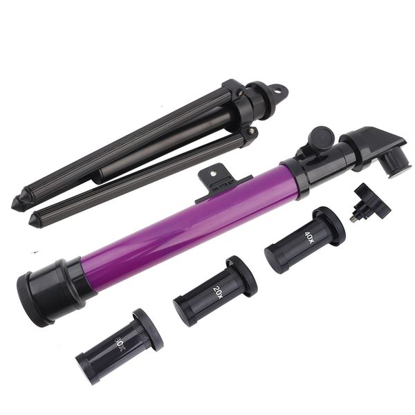 Children Kids Educational Gift Toy Monocular Space Telescope with Tripod Purple