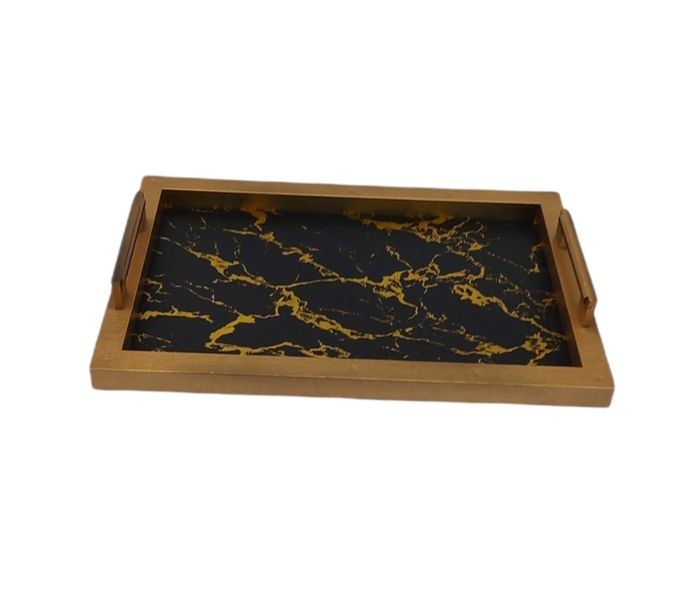Plastic Fancy Tray -Black and Gold