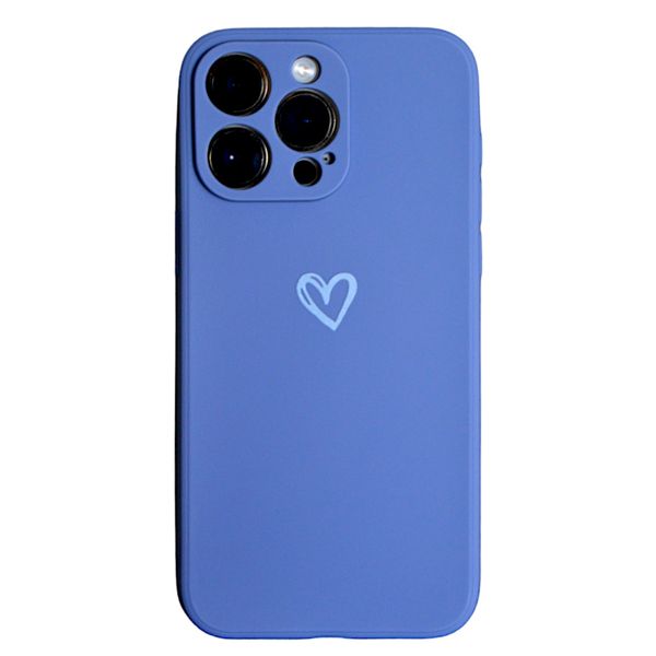 Blue - Phone Case with a Blue Heart - Iphone 15 Pro