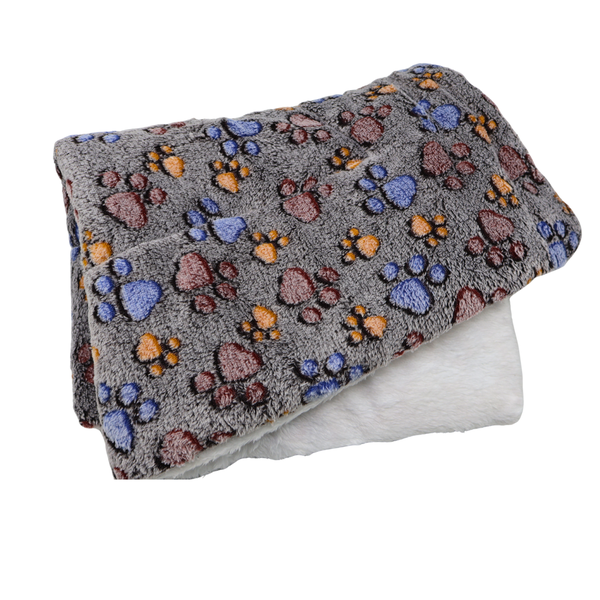 Reversible Paw Print Dog Blanket