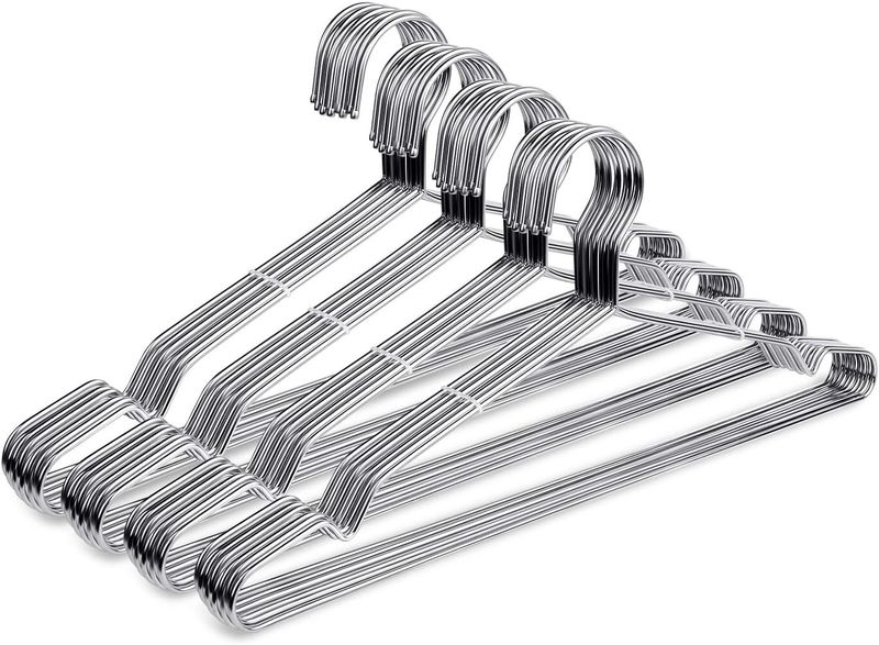 Stainless Steel Strong Wire Metal Hangers- Set of 15