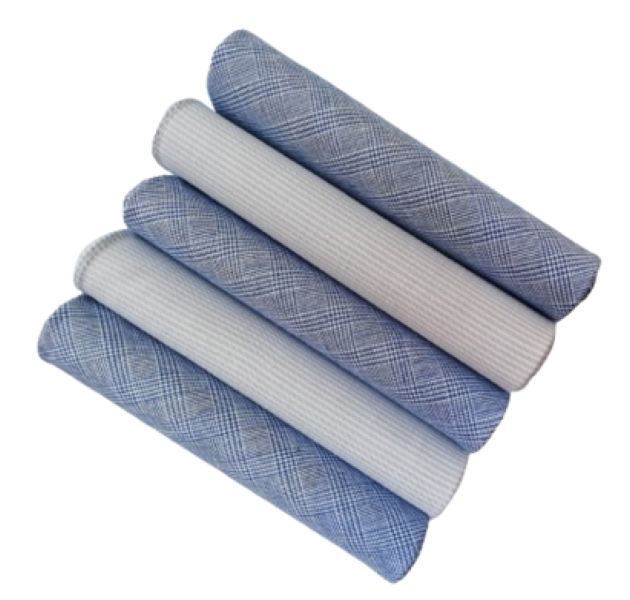 Handkerchief For Men 5 Pack Gift Star Blue Grey Classic